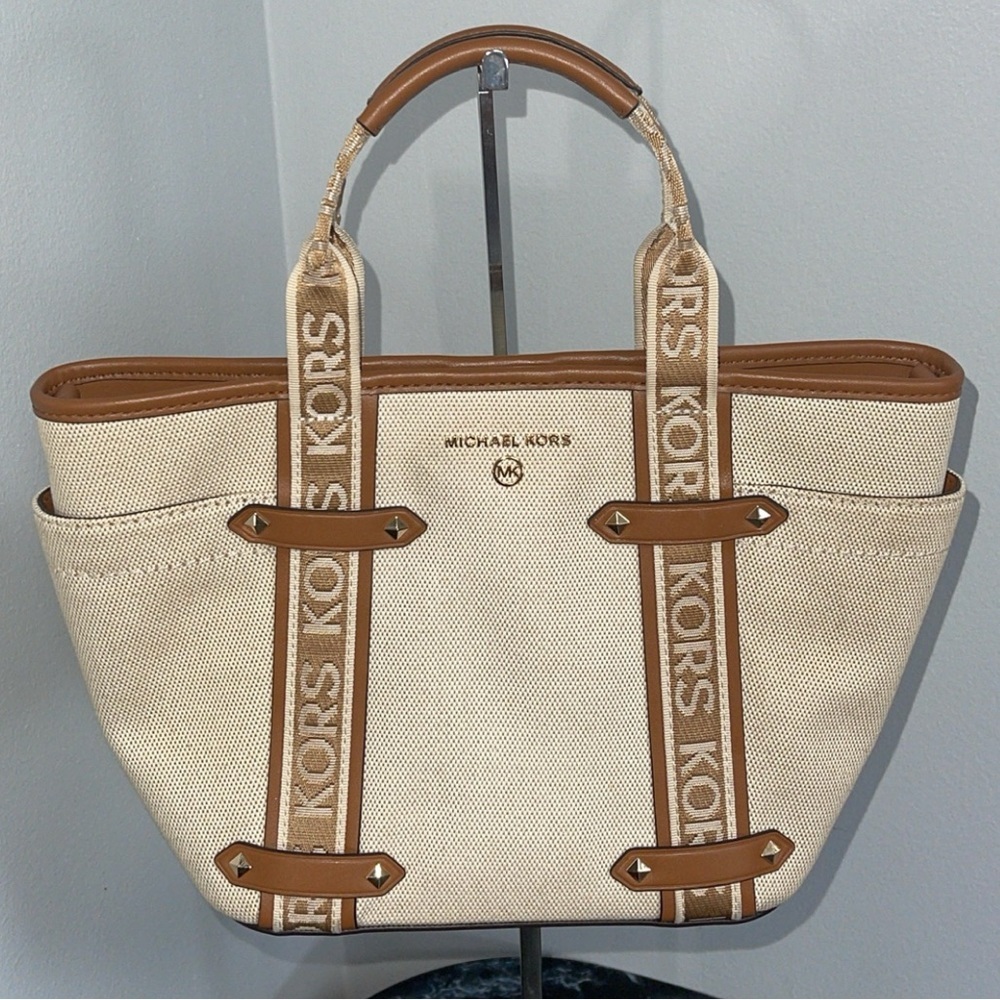 MICHAEL MICHAEL KORS Maeve Logo Small Convertible Tote Handbag AUTHENTIC